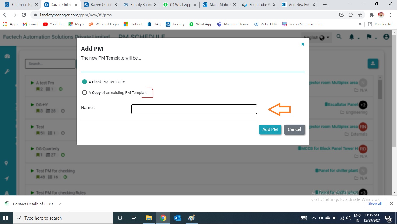How to add new schedules in Asset Management Software