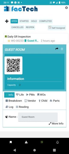 technician mobile app select work order to execute