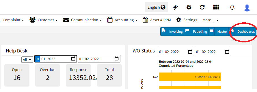 Operation & Maintenance Dashboard for Facility Management