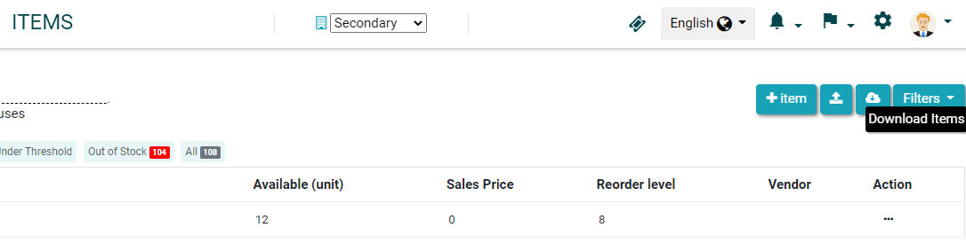 download inventory item and transaction reports