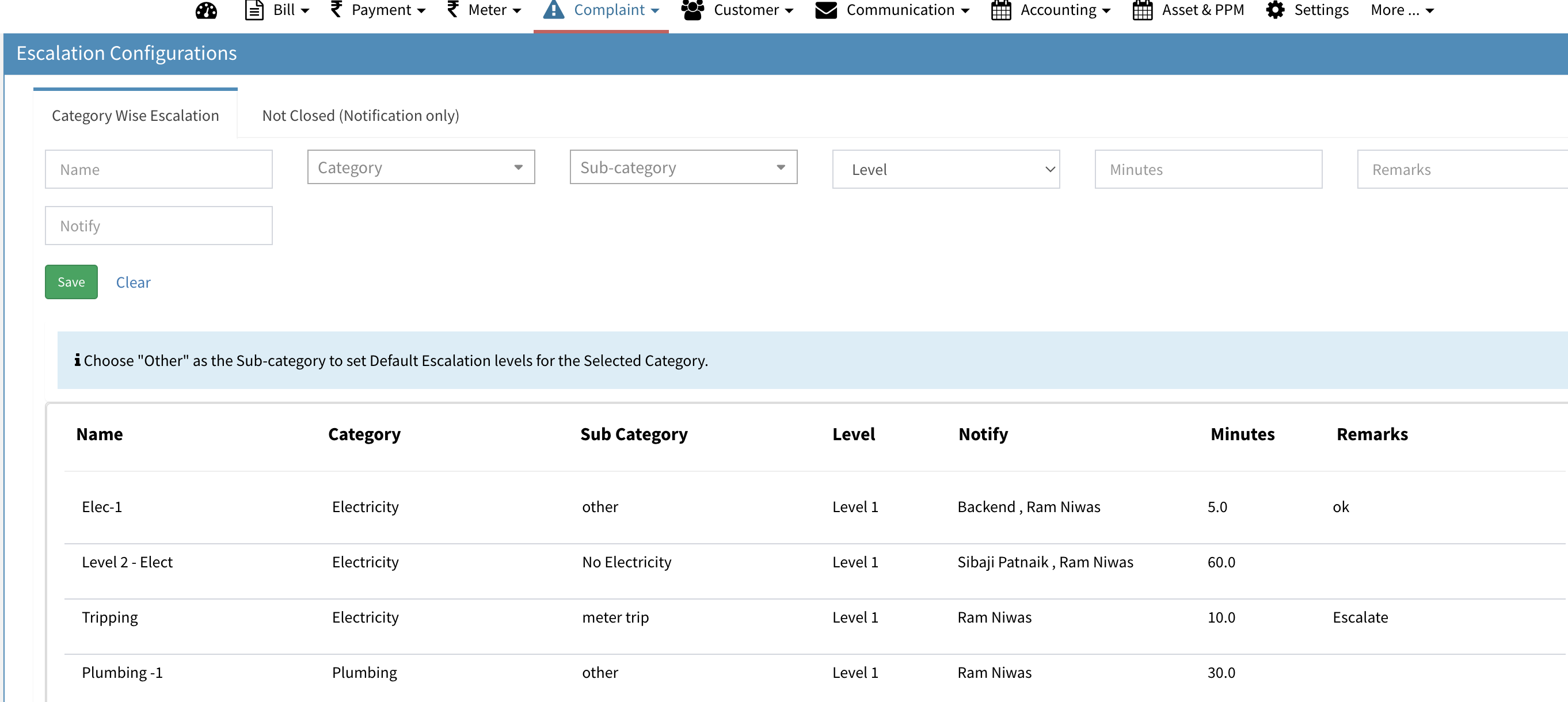 add complaint tat or sla or escalation matrix
