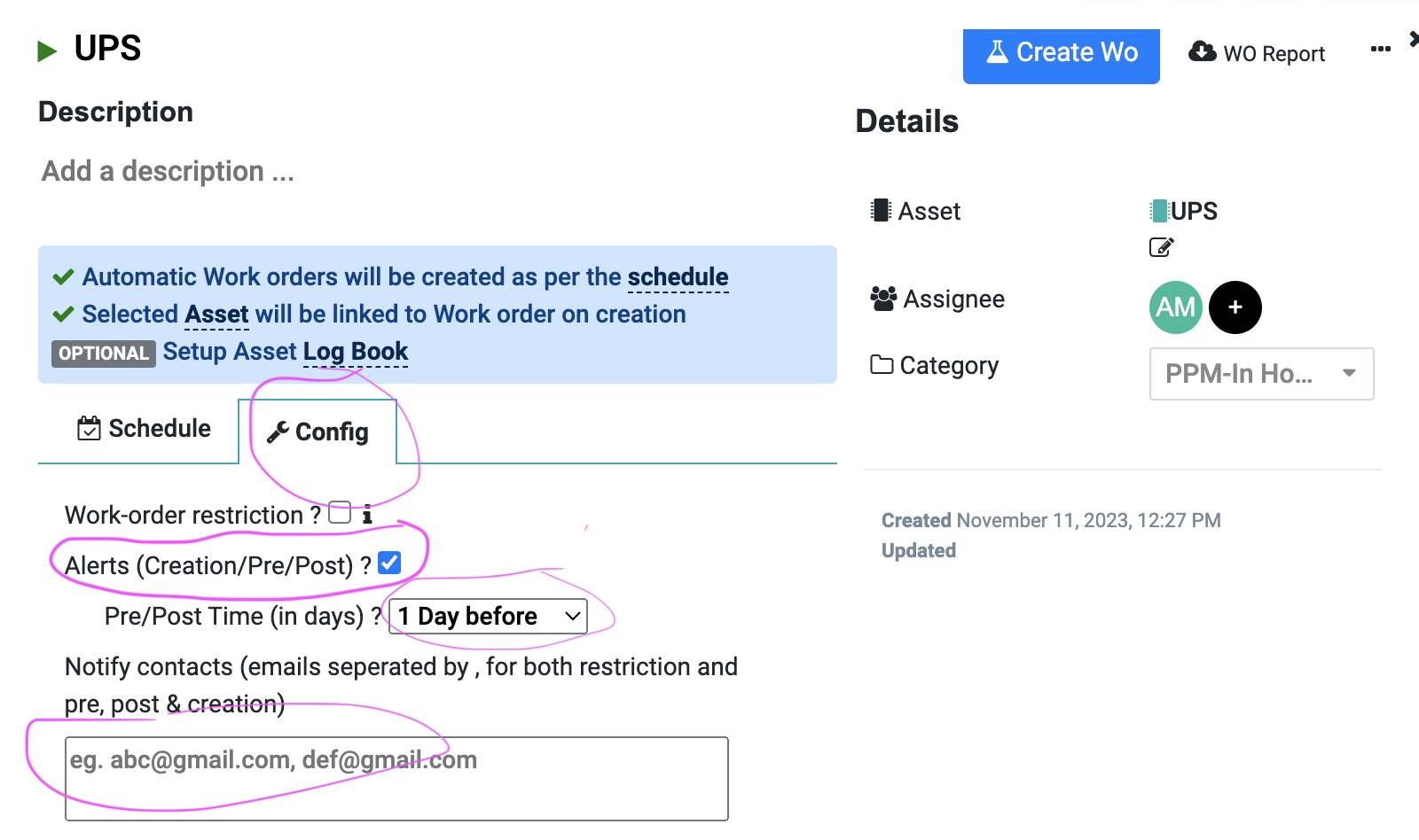 Add Notification alert in Maintenance schedule