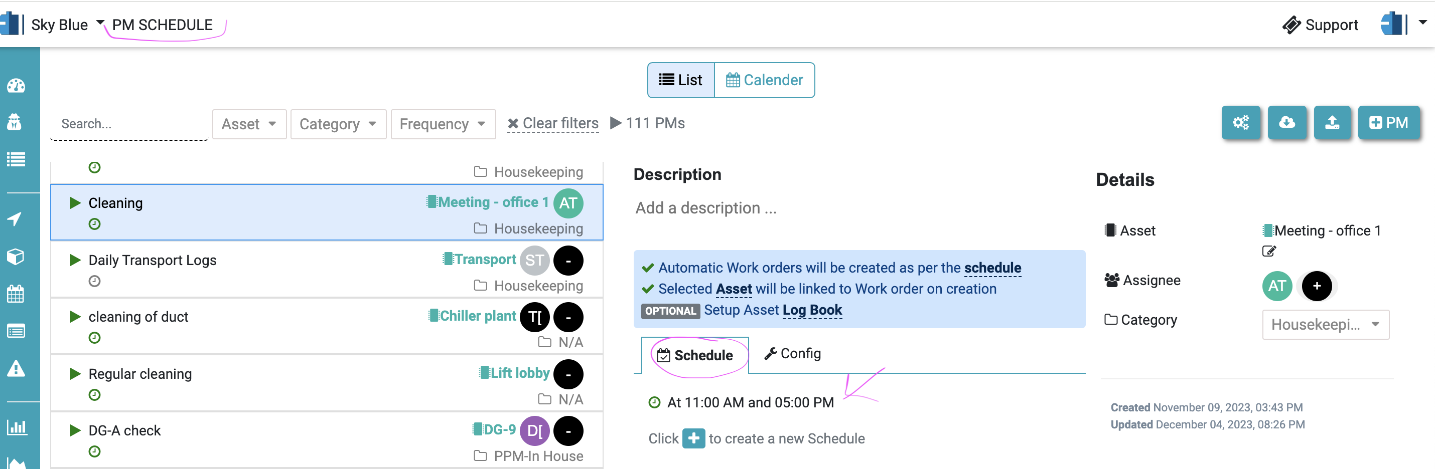 set weekly off for maintenance schedule 